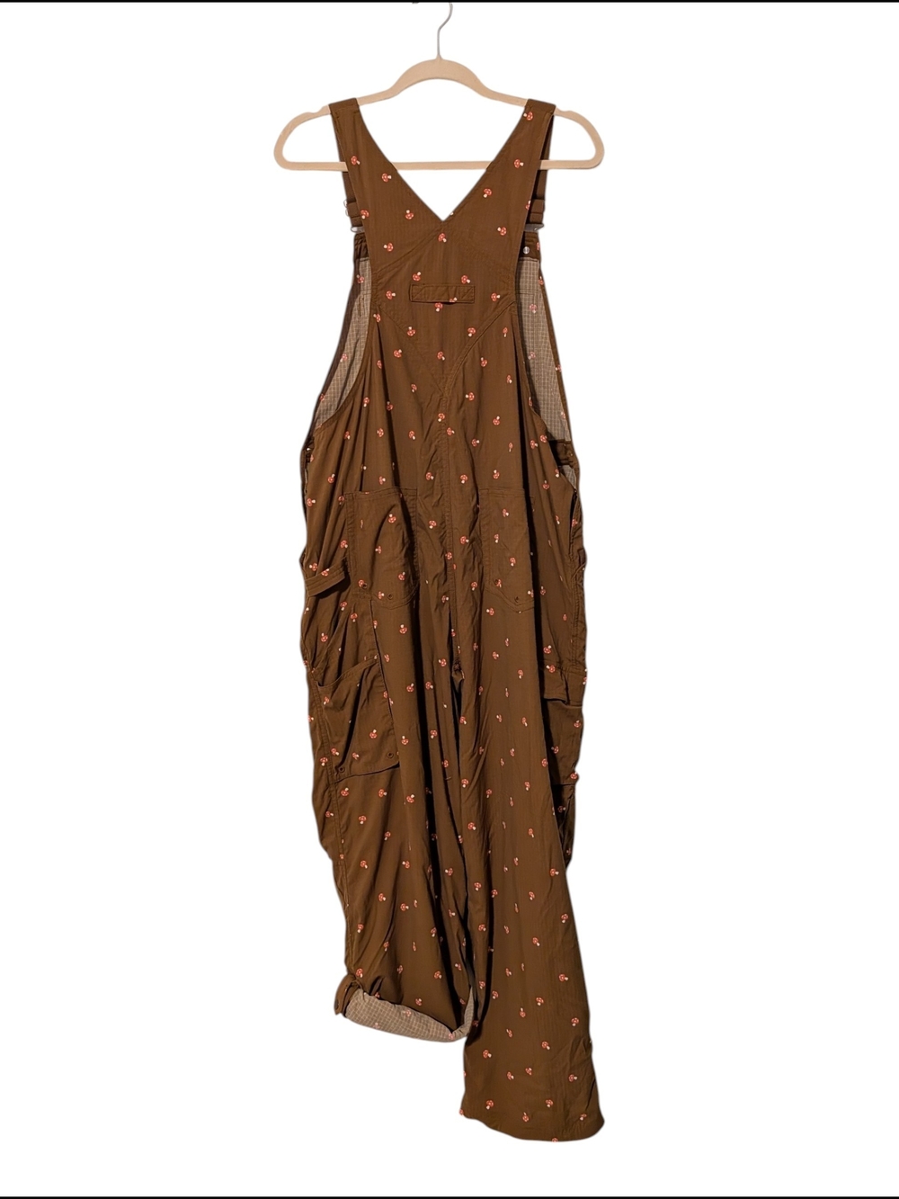 Duluth Trading Co Brown Mushroom Print Overalls - Picture 3 of 5
